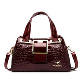 Patent leather large capacity high quality handbag