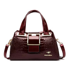 Patent leather large capacity high quality handbag