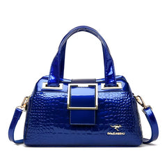 Patent leather large capacity high quality handbag