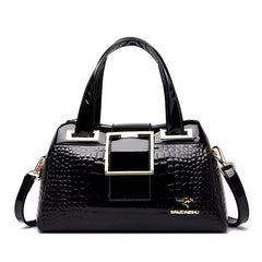 Patent leather large capacity high quality handbag