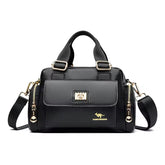 Sleek Street High Quality Pu Soft Leather Large Capacity Locomotive Main Satchel bag Women 2024