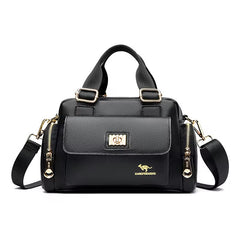 Sleek Street High Quality Pu Soft Leather Large Capacity Locomotive Main Satchel bag Women 2024