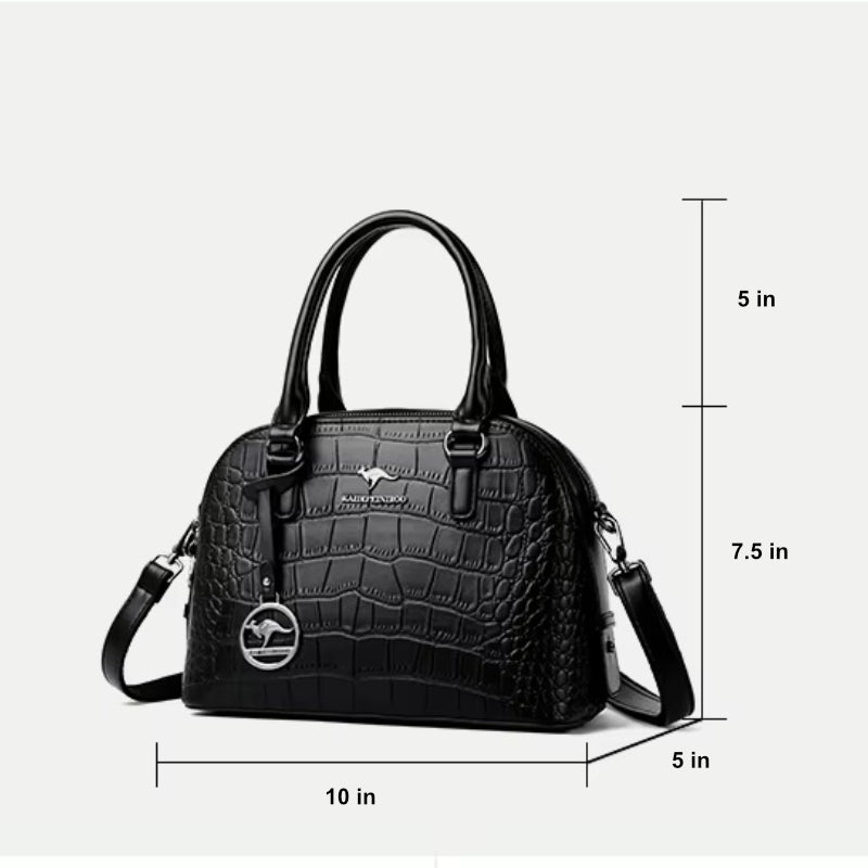 Croc Embossed Satchel Bag - Versatile & Stylish