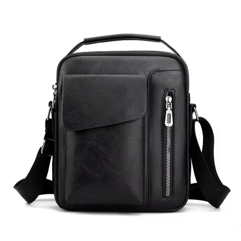 Mens Vegan leather Crossbody and backpack With Adjustable Strap Vintage style Bag