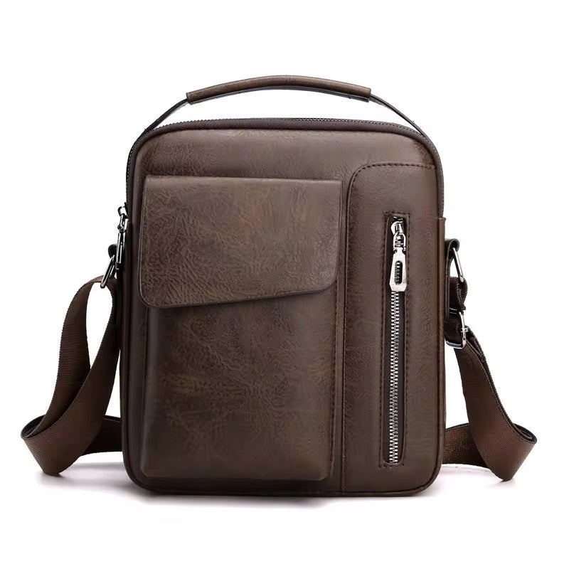 Mens Vegan leather Crossbody and backpack With Adjustable Strap Vintage style Bag