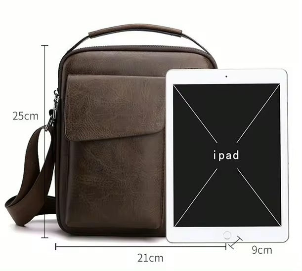 Mens Vegan leather Crossbody and backpack With Adjustable Strap Vintage style Bag