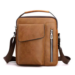 Mens Vegan leather Crossbody and backpack With Adjustable Strap Vintage style Bag