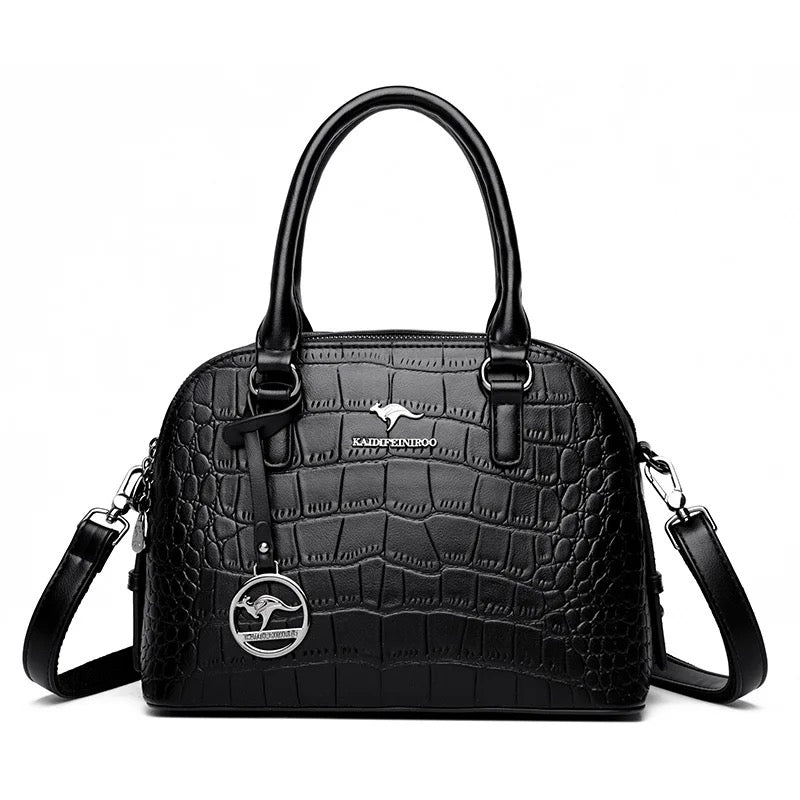 Croc Embossed Satchel Bag - Versatile & Stylish-aoutfit Co