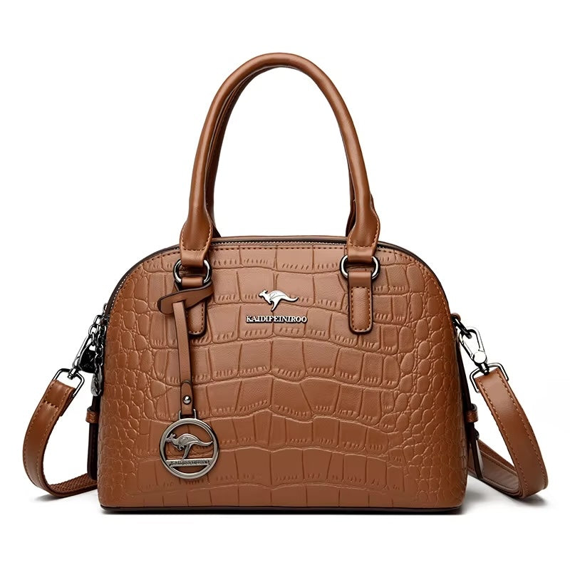 Croc Embossed Satchel Bag - Versatile & Stylish-aoutfit Co