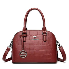 Croc Embossed Satchel Bag - Versatile & Stylish-aoutfit Co